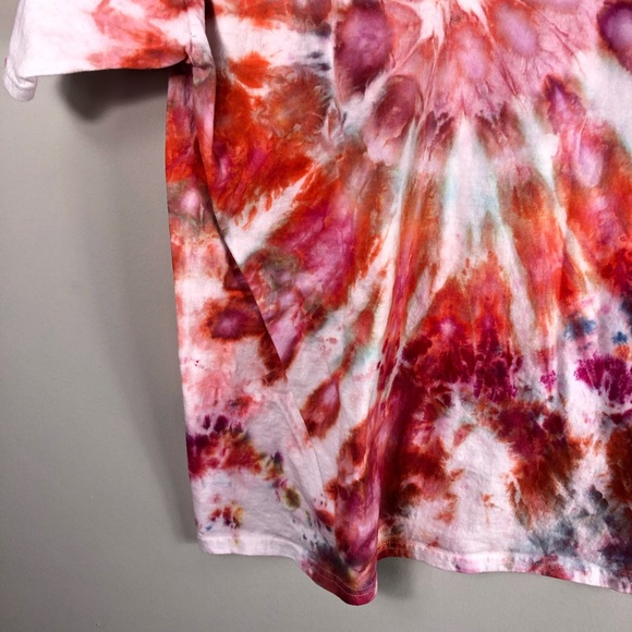 NEW Tie Dye Hand Dyed Colorful Tee Short sleeve Crewneck Shirt Cotton 842 - Picture 8 of 11
